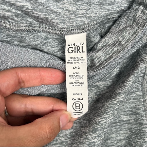 ATHLETA GIRL SNOWBALL SOFTLUXE TIGHT, Light Cobblestone Grey, Size Large 12 - Picture 8 of 11